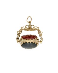 Pre-Owned 9ct Yellow Gold Gemstone Set Spinning Fob Pendant