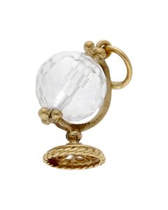 Pre-Owned 9ct Yellow Gold Crystal Globe Charm