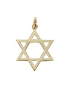 Pre-Owned 9ct Yellow Gold Solid Star of David Pendant