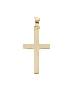 Pre-Owned 9ct Yellow Gold Flat Polished Cross Pendant