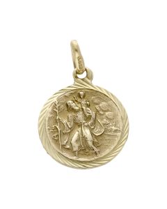 Pre-Owned Vintage 1986 9ct Yellow Gold St.Christopher Pendant