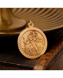 Pre-Owned Vintage 1988 9ct Yellow Gold St.Christopher Pendant