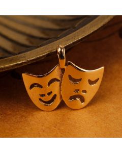 Pre-Owned Vintage 1988 9ct Comedy & Tragedy Theatre Mask Pendant