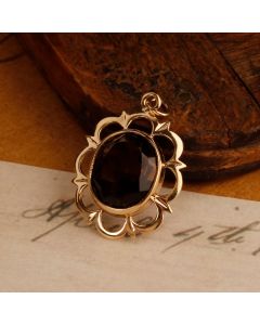 Pre-Owned Vintage 1978 9ct Yellow Gold Smokey Quartz Pendant