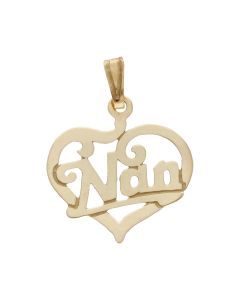Pre-Owned 9ct Yellow Gold Nan Heart Pendant