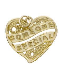 Pre-Owned 9ct Yellow Gold 'Someone Special' Heart Charm Pendant