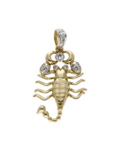 Pre-Owned 9ct Yellow Gold Cubic Zirconia Scorpion Pendant