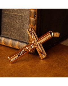 Pre-Owned Vintage 1989 9ct Yellow Gold Crucifix Pendant