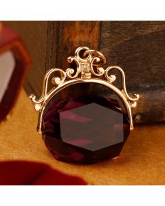 Pre-Owned Vintage 1969 9ct Gold Amethyst Fob Pendant