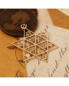 Pre-Owned Vintage 1970 9ct Gold 12 Tribes Star of David Pendant