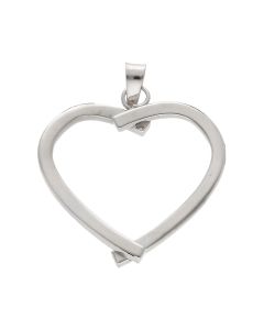 Pre-Owned 9ct White Gold Open Heart Pendant