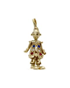 Pre-Owned 9ct Yellow Gold Gemstone Set Clown Pendant
