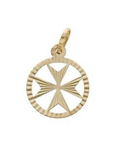 Pre-Owned 9ct Yellow Gold Maltese Cross Pendant