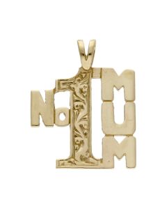 Pre-Owned 9ct Yellow Gold No.1 Mum Pendant