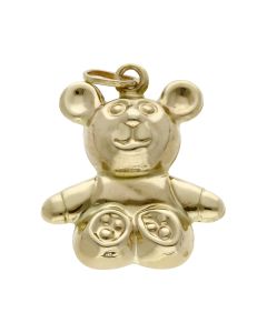 Pre-Owned 9ct Yellow Gold Hollow Teddy Bear Charm Pendant