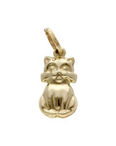 Pre-Owned 9ct Yellow Gold Hollow Sitting Cat Charm
