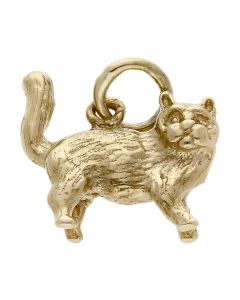 Pre-Owned 9ct Yellow Gold Solid Cat Charm