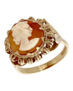 Pre-Owned Vintage 1977 9ct Yellow Gold Cameo Dress Ring