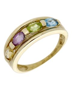 Pre-Owned 9ct Yellow Gold Multi Stone Dress Ring