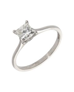 Pre-Owned Platinum 1.00ct Princess Cut Diamond Solitaire Ring