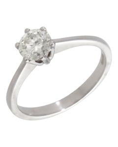Pre-Owned 18ct White Gold 0.64ct Diamond Solitaire Ring