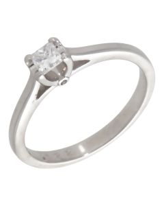 Pre-Owned 18ct White Gold 0.22ct Princess Cut Diamond Ring
