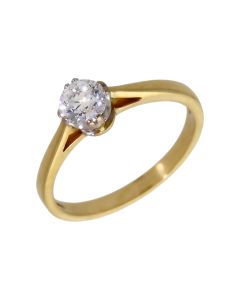 Pre-Owned 18ct Yellow Gold 0.53ct Diamond Solitaire Ring