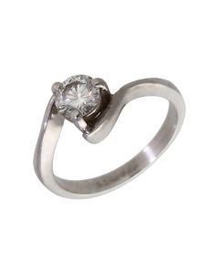 Pre-Owned Platinum 0.50ct Diamond Solitaire Twist Ring