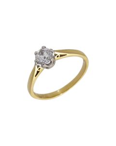 Pre-Owned 18ct Yellow Gold 0.50ct Diamond Solitaire Ring