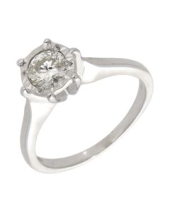 Pre-Owned 18ct White Gold 0.50ct Diamond Solitaire Ring