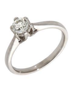 Pre-Owned 18ct White Gold 0.50ct Diamond Solitaire Ring