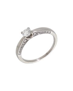 Pre-Owned 18ct White Gold 0.33ct Diamond Solitaire Ring
