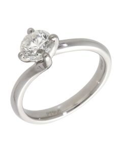 Pre-Owned Plarinum 1.00ct Diamond Solitaire Twist Ring