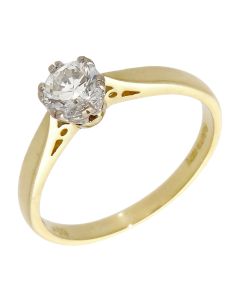 Pre-Owned 18ct Yellow Gold 0.50ct Diamond Solitaire Ring