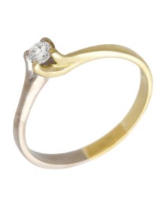 Pre-Owned 18ct Yellow & White Gold 0.17ct Diamond Solitaire Ring
