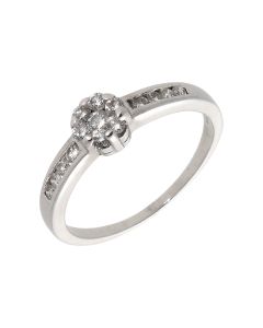 Pre-Owned 18ct White Gold 0.25ct Diamond Cluster Ring