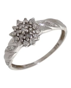 Pre-Owned 9ct White Gold 0.25ct Diamond Cluster Ring