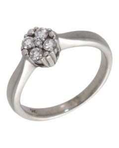 Pre-Owned 9ct White Gold 0.13ct Diamond Cluster Ring