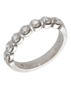 Pre-Owned 18ct White Gold 0.76ct Diamond Half Eternity Ring