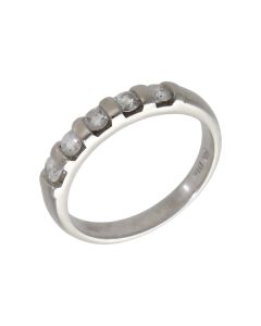 Pre-Owned 9ct White Gold 0.33ct Diamond 5 Stone Eternity Ring
