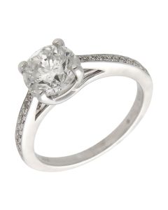 Pre-Owned 18ct Gold 2.15ct Total Weight Diamond Solitaire Ring