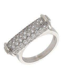 Pre-Owned 18ct White Gold 1.15ct Diamond Circle Bar Dress Ring