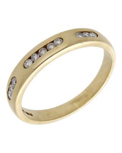 Pre-Owned 9ct Yellow Gold Diamond Set Band Ring