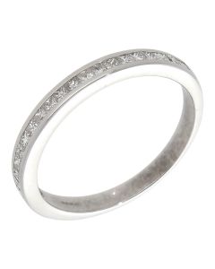 Pre-Owned 9ct White Gold Princess Cut Diamond Half Eternity Ring