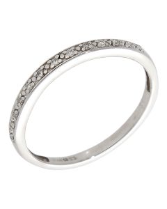 Pre-Owned 9ct White Gold 0.05ct Diamond Half Eternity Ring