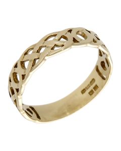 Pre-Owned 9ct Yellow Gold Celtic Woven Band Ring
