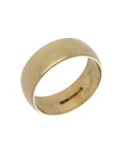Pre-Owned 9ct Yellow Gold 8mm Wide Wedding Band Ring