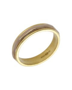 Pre-Owned 18ct Yellow & White Gold 4mm Wedding Band Ring