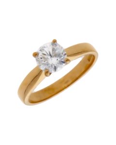 Pre-Owned 18ct Yellow Gold Cubic Zirconia Solitaire Ring