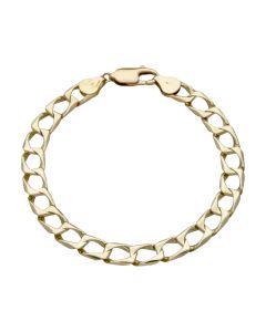 Pre-Owned 9ct Yellow Gold 8" Square Curb Bracelet